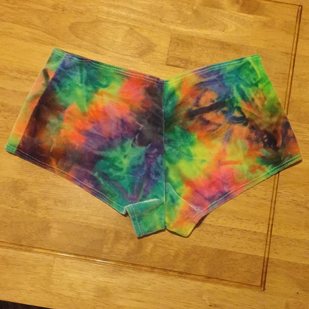 Little Black Diamond Rainbow Velvet Booty Shorts